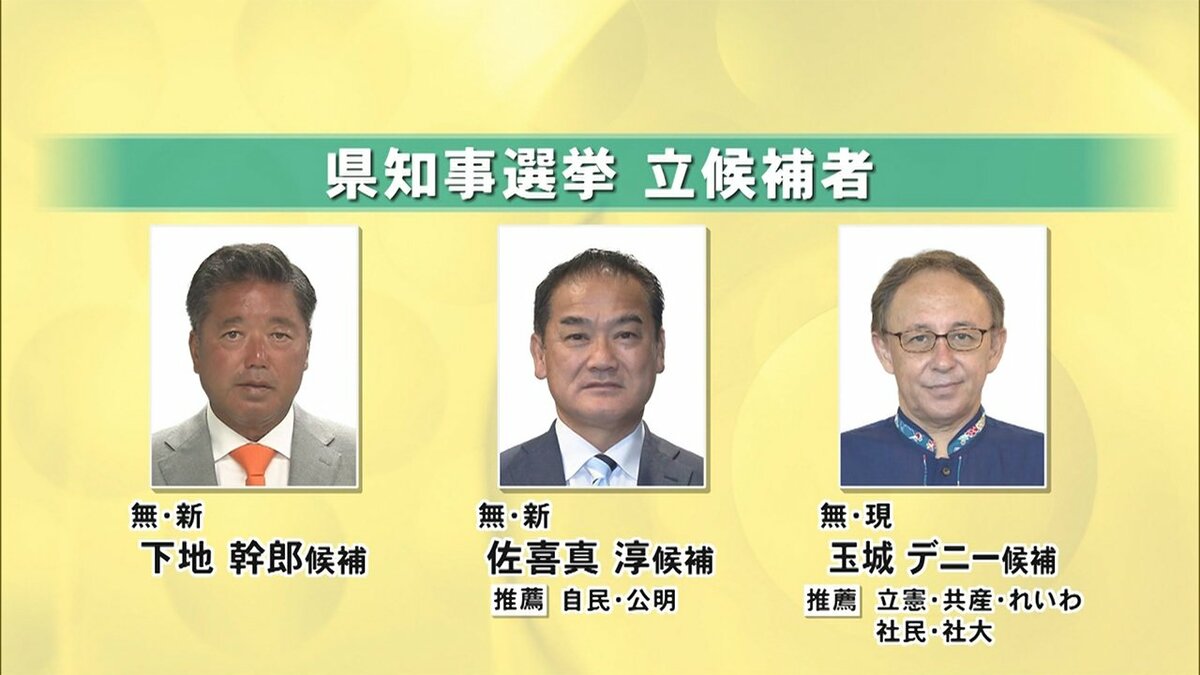 沖縄知事選告示 3人が立候補 普天間基地の辺野古移設など争点 Fnnプライムオンライン