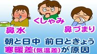 気温の変化による「寒暖差アレルギー」つらいくしゃみや鼻水…症状はこうして軽減する　原因は“血管の収縮”