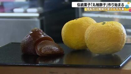 地震の影響残る…輪島市の和菓子店で『丸柚餅子』の製造始まる くり抜いたユズに餅を詰める伝統的な和菓子