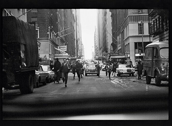 West 58th Street, crossing 6th Avenue. New York, February 1964 ©1964 Paul McCartney under exclusive license to MPL Archive LLP