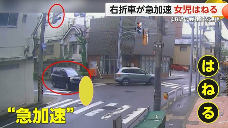 右折車が交差点で“急加速”　小学3年生女児をはねる　緊急搬送も命に別状はなし　48歳の会社員を逮捕　新潟市｜FNNプライムオンライン
