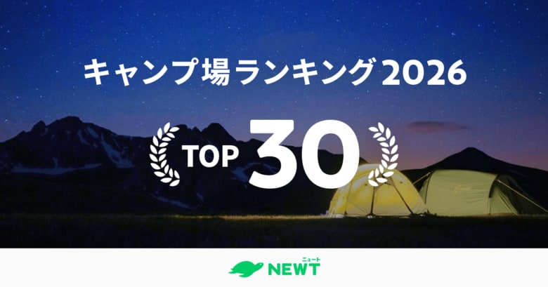 旅行アプリ『NEWT（ニュート）』、全国のキャンプ場5,300カ所から厳選！「夏前に行きたい！絶景高原・湖畔キャンプ場」ランキングTOP30を発表
