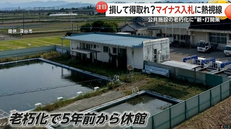 老朽化により5年前に休館となった「旧岡部B＆G海洋センター」