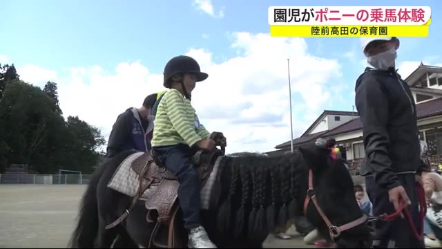 園児たちがポニーの乗馬体験<岩手・陸前高田市>