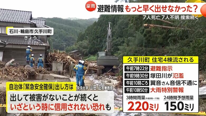 土砂の撤去作業が行われる現場