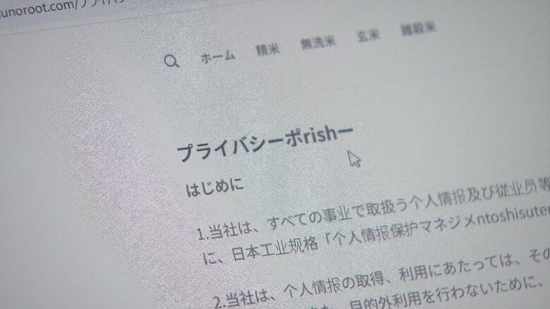偽サイトにはおかしな表記も…