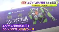 エヴァンゲリオンとコラボした”ラッピング飛行機”お披露目　パープルの機体後方には初号機　ヘッドレストカバーにロゴなどをデザイン　シン・ハママツ計画の一環