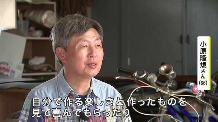 数多くの発明品を製作している小原隆規さん
