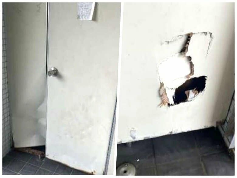 3日前は異常なし…公園にあるトイレの扉2つが壊される 男性用の個室と女性用の道具入れに被害｜FNNプライムオンライン