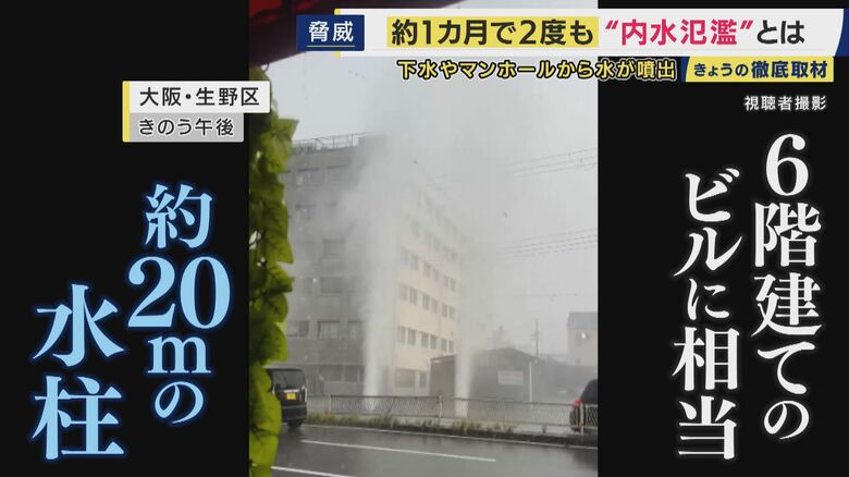 “ゲリラ豪雨”が引き起こす”都市の脅威”　マンホールを吹き飛ばす20メートルの水柱　「内水氾濫」のリスクはどこにでも潜む｜FNNプライムオンライン