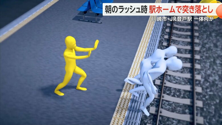 阿久津容疑者は前から2番目の男性を突き落とし、そのはずみで電車を待つ先頭の男性も線路に転落（イメージ）