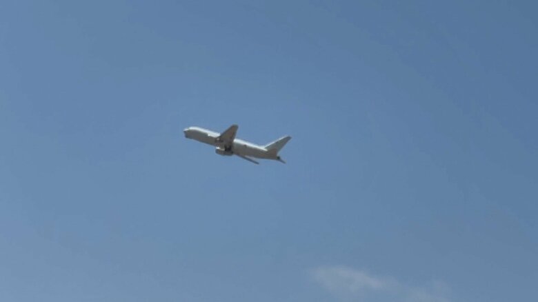 日本時間24日午後5時前にジブチを出発したKC-767空中給油・輸送機