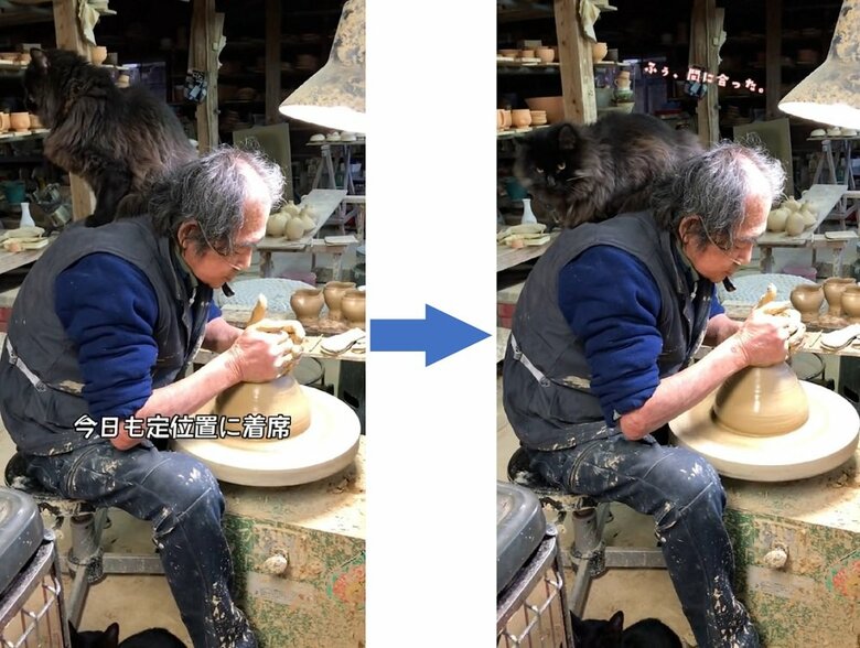 「ふう、間に合った」と着席