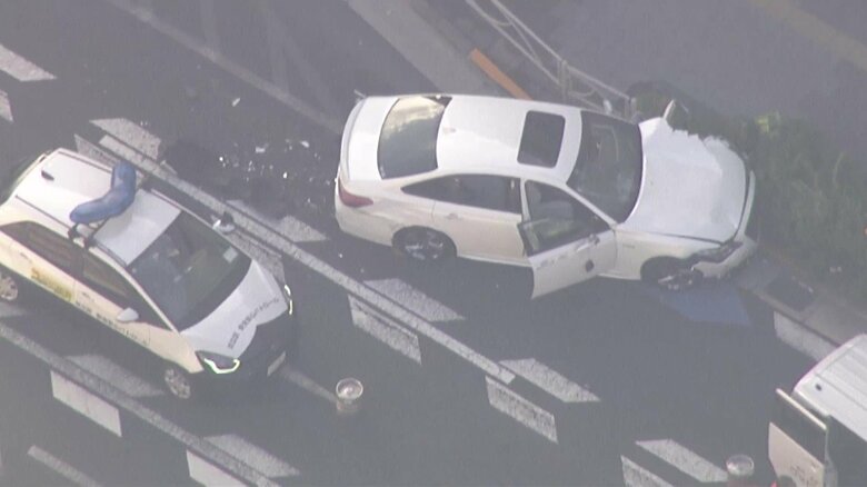 ひき逃げ事件直後の現場　東京・足立区