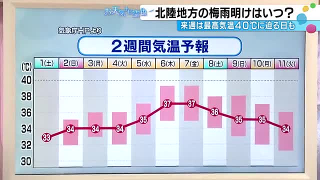 北陸の梅雨明け、月曜か火曜か 8月以降は1951年以来9回目の異例の遅さ