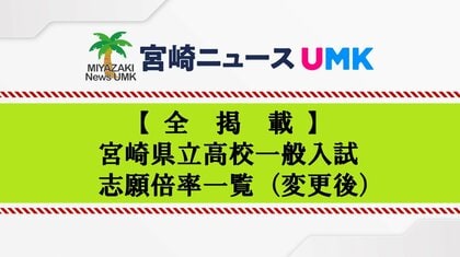 【全掲載】宮崎県立高校入試 一般入試の志願倍率一覧（変更後）最高倍率は宮崎農業・食品工学の1.83倍に　宮崎西・理数は1.66倍　宮崎大宮・文科情報は1.59倍　宮崎南・フロンティアは1.57倍