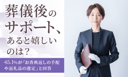 【葬儀後のサポート、あると嬉しいのは?】45.1%が「お香典返しの手配や返礼品の選定」と回答