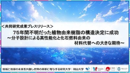 75年間不明だった植物由来樹脂の構造決定に成功 ~分子設計による高性能化と化石燃料由来の材料代替への大きな期待~〔広島大学,岡山大学〕