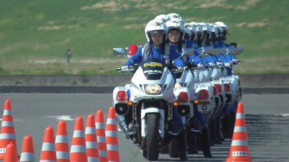 「白バイ隊員」目指す　埼玉県警・新任隊員の訓練公開