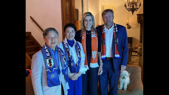 6月14日 国王夫妻とＷ杯サッカーをご観戦（提供：オランダ王室）