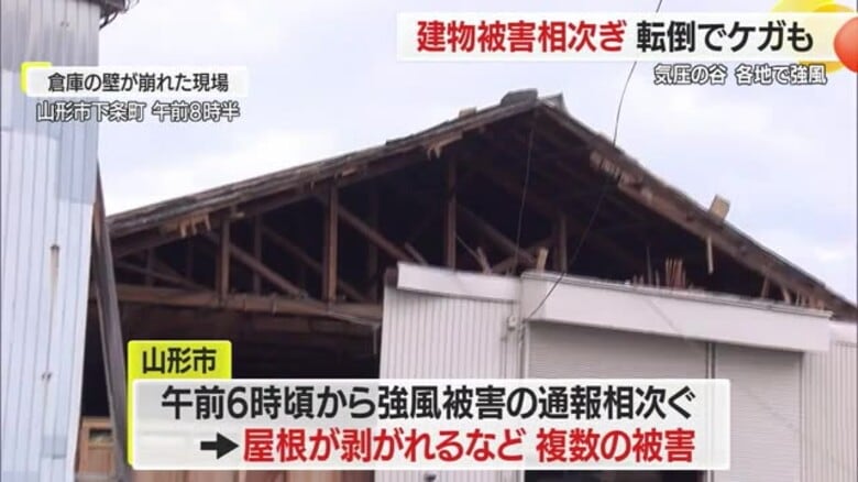 【山形】強風で建物被害相次ぐ 屋根がはがれ 線路にトタン｜FNNプライムオンライン