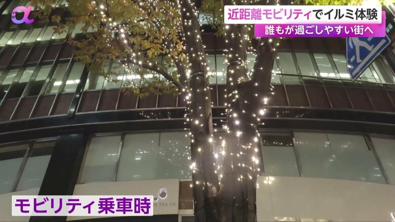 低い目線から見たイルミネーション