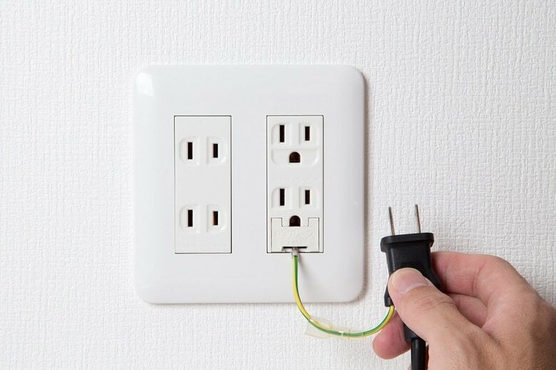 家電に付いている黄色と緑の線「アース線」（イメージ）