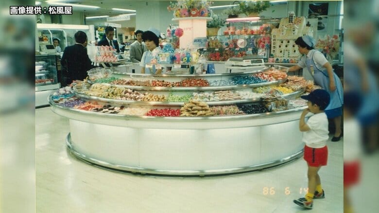 昔の回るお菓子売り場（小田急百貨店町田店）