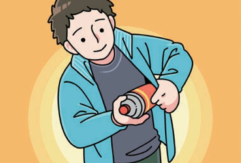 火が付かないならボンベを「人肌ほど」になるまで、あたためよう（提供：日本ガス石油機器工業会）