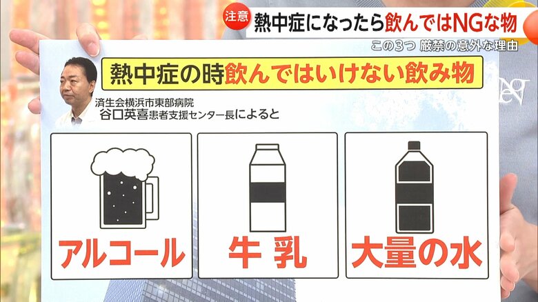 熱中症が疑われる際に「飲んではいけない飲み物」