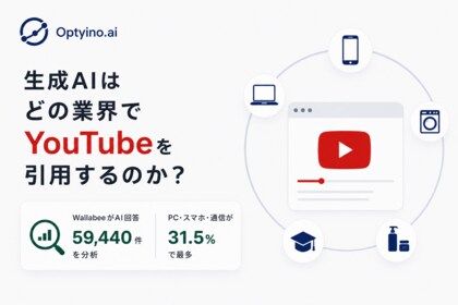 生成AIはどの業界でYouTubeを引用するのか？Optyino.aiがAI回答59,440件を分析、PC・スマホ・通信が31.5％で最多
