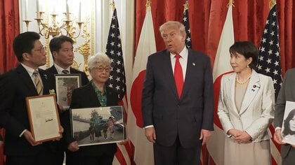 トランプ大統領が日米首脳会談後、拉致被害者家族と面会　高市首相とヘリに“相乗り”で横須賀へ、アメリカ軍兵士を前に演説