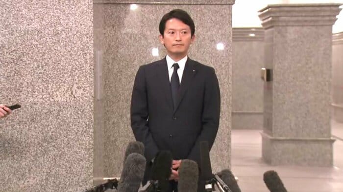 取材に応じた斎藤知事