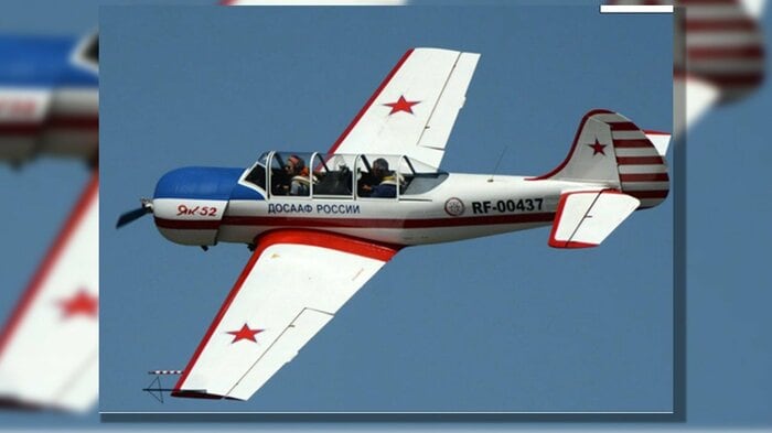 ロシアのパイロット訓練組織DOSAAF所属「YAK-52」型練習機（UNITED24 MEDIA　2025/9/10付より）