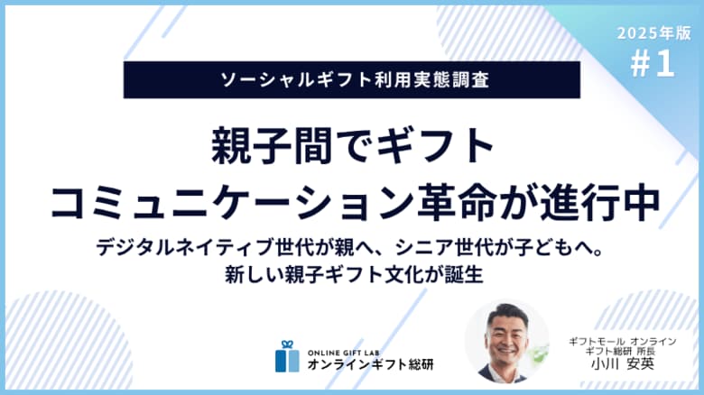 ～2025年版ソーシャルギフト利用実態調査～親子間の「ギフトコミュニケーション革命」が進行中。デジタルネイティブ世代が親へ、アナログネイティブ世代が子どもへ。新しい親子ギフト文化が誕生
