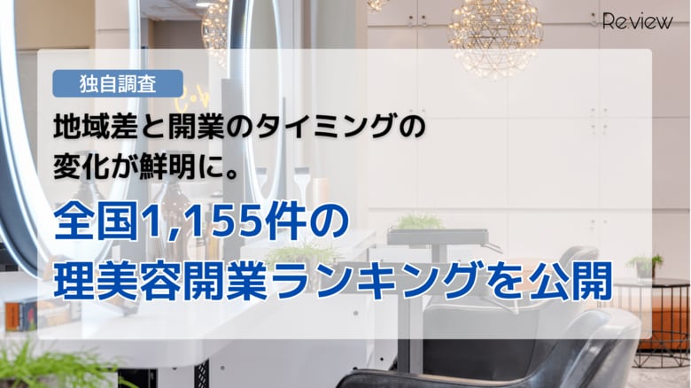 【独自調査】地域差と開業のタイミングの変化が鮮明に。全国1,155件の理美容開業ランキングを公開