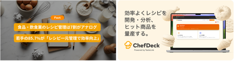【食品・飲食業 開発担当者426名調査】若手の85.7%が「レシピ一元管理で効率向上」と回答も、現場は紙・Excelが7割超──レシピDXの遅れ鮮明に