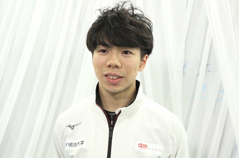 演技後すっきりとした表情でインタビューに応じてくれた佐藤