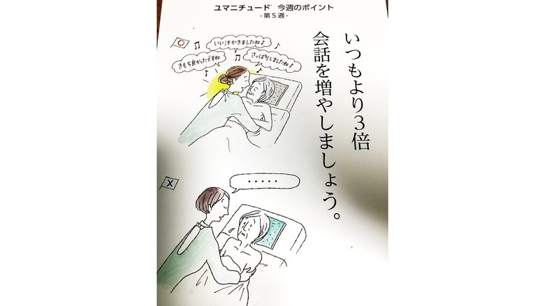 本田美和子医師から届いたユマニチュード技術の解説葉書