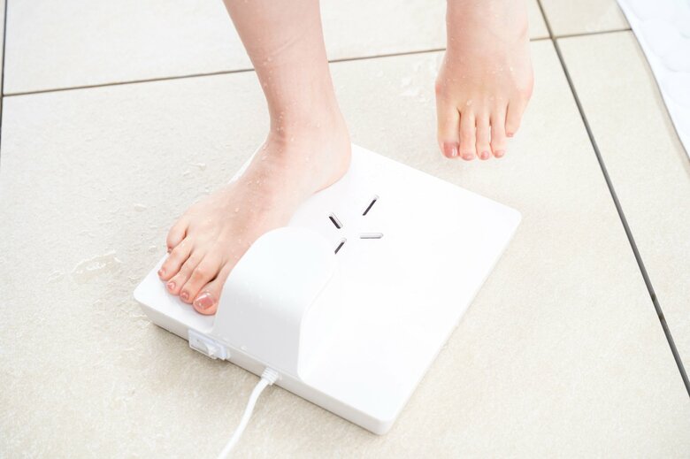 ぬれた足でも使える（提供：サンコー）