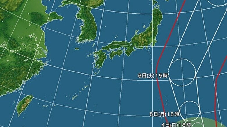 台風27号の進路予想図　日本気象協会 tneki.jpより