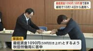 秋田県の最低賃金、1090円を答申　現行から59円引き上げで労使一致　過去2番目の引き上げ額