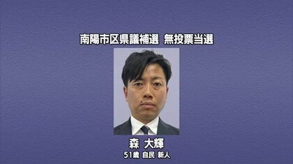 【南陽市区・県議会議員補欠選挙】自民党の新人で元県職員・森大輝氏（51）無投票で当選　山形