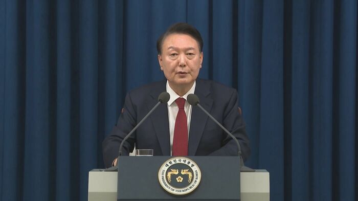 非常戒厳宣言時の尹前大統領（2024年12月）