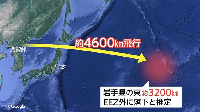 4日発射の北朝鮮ミサイルは過去最長の飛距離だった(※コースはイメージ)