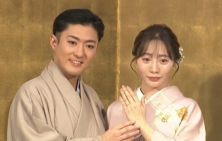 母・三田寛子さん着用の着物で…中村橋之助さんと元乃木坂46能條愛未さんが婚約会見　2021年に“夫婦”演じ交際に発展｜FNNプライムオンライン