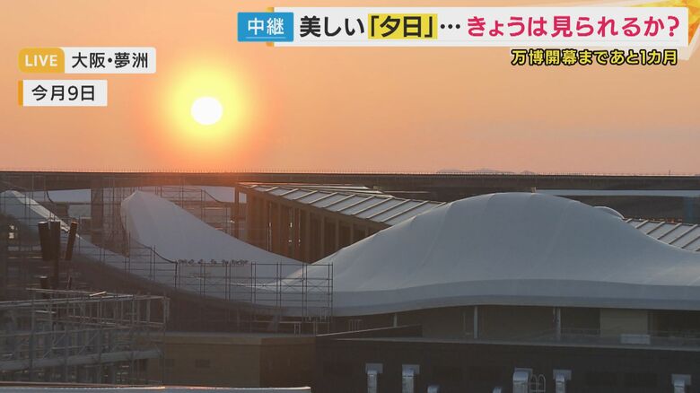 大屋根リングから見える夕日