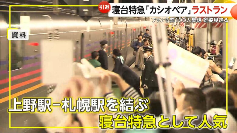 上野・札幌間を結ぶ寝台特急として人気を博した「カシオペア」