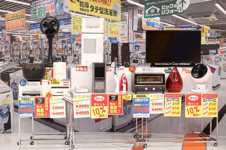 スタジオ内に作られたビックカメラ特設売り場