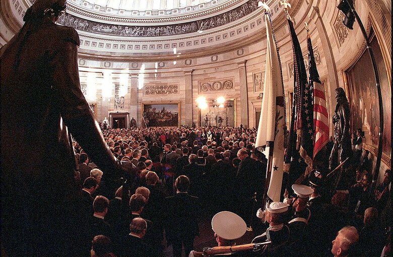 ロナルド・レーガン大統領2期目の就任式（1985年1月21日）